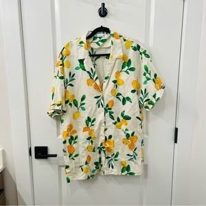 ZARA — LINEN BLEND PRINT DRESS